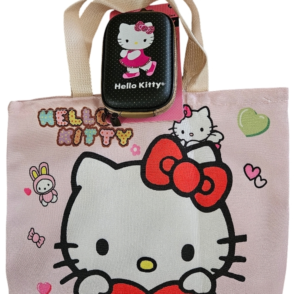 Hello Kitty Pink Kids Tote Bag with Matching Pouch